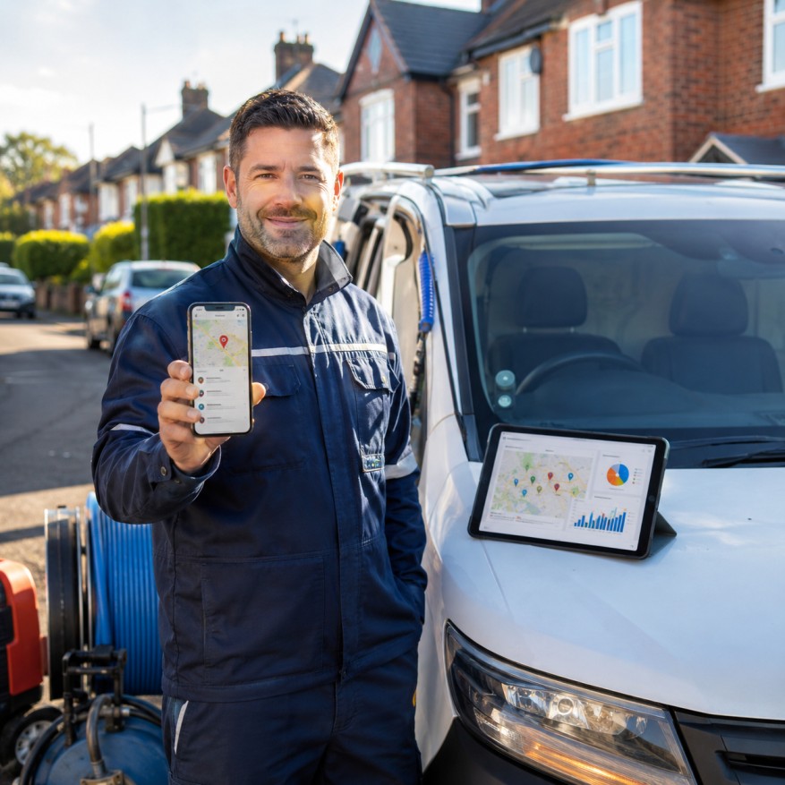Drainage engineer using Google Maps for local SEO